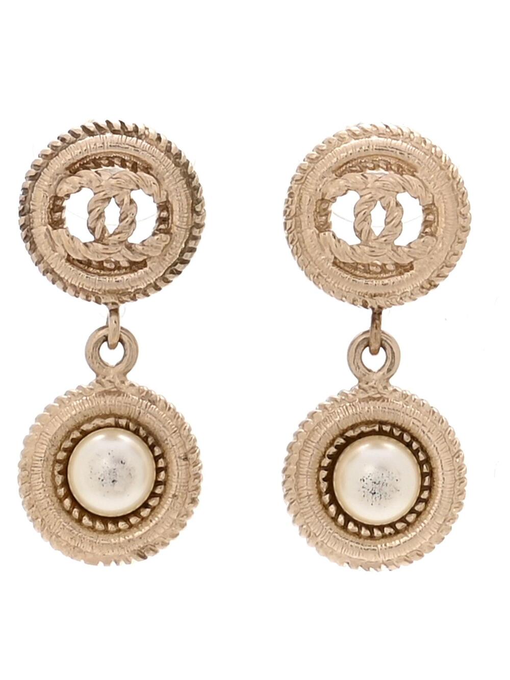 Chanel Pearl Cc Dangle Earrings Gold #268431C69B